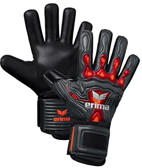 Erima Unisex Jugend Flex-Ray Hardground FS Torwarthandschuh, Fiery Coral/schwarz, 4,5