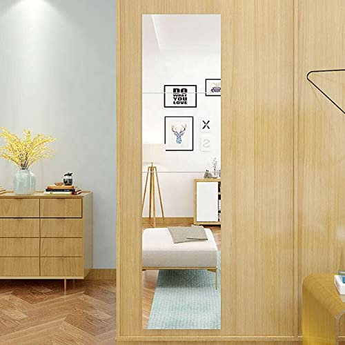 Trintion 4PCS Square Acrylic Mirror Tiles 12 DIY Self-Adhesive Wall Sticker for Home Decoration Room Sofa TV Background 30x30cm