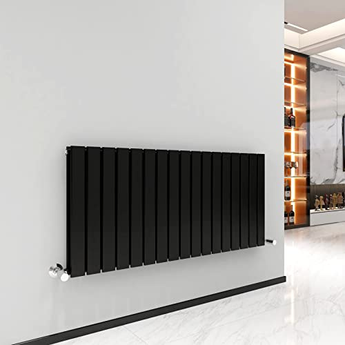mcc direct Vertical Radiator Double Flat Panel 600 x 1156mm Designer Vertical Radiator(Black)