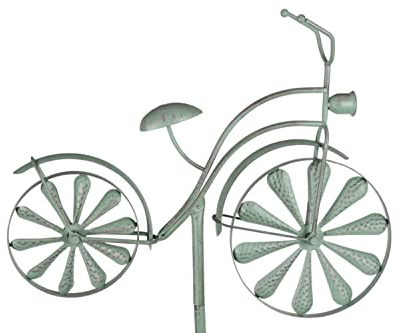 Gartenstecker Fahrrad Antik-Grün Windrad Windspiel Gartendeko Beetdeko Dekorad, Variante:Hochrad