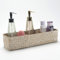 Panier Rangement Jonc de Mer Rectangulaires Malle en Osier avec Compartiment pour Organiser des Jouets de Collation en Papier Toilette (Blanchir 37cm x 12cm x 8cm)