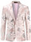 YOUTHUP Blazer Homme Brodé Formel Mode Slim Fit Veste de Costume Floral Bal Mariage Smoking Soirée, Rose-607, L