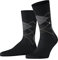 Burlington Herren Socken Manchester M So Baumwolle gemustert 1 Paar, Schwarz Black 3000, 46-50