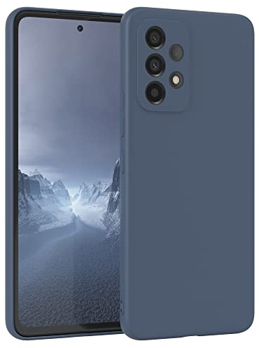 EAZY CASE - Silikonhülle für Galaxy A53 5G Hülle Silikon Case Blau weich stoßfeste Handyhülle Schutzhülle mit Kameraschutz Dünn Premium Schutz Cover TPU Phone Bumper in Petrol Matt