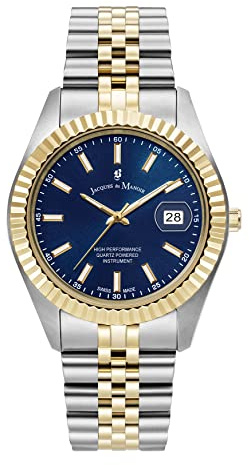 Jacques Du Manoir Unisex-Erwachsene Analog Schweizer Quarzwerk Uhr mit Edelstahl Armband JWN01705