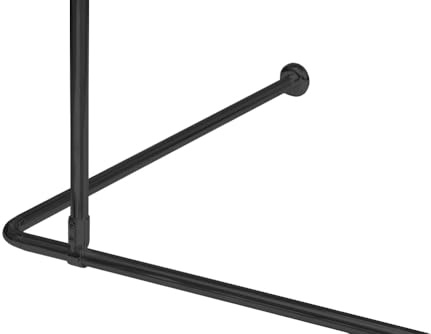 ALU DECKENHALTERUNG EXTRA LANG 120 cm - BASIC! FÜR WINKELSTANGE DUSCHVORHANGSTANGE (schwarz)