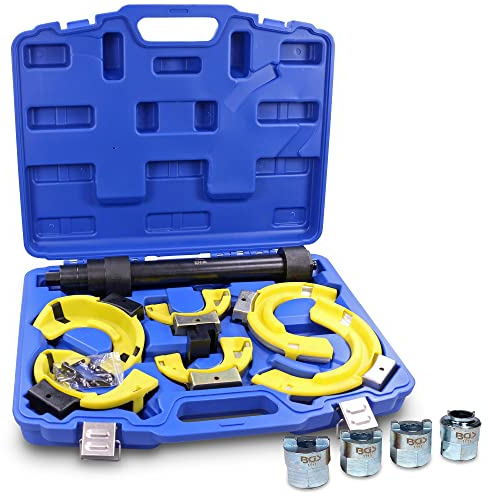 ENVA Federspanner für McPherson + Federbein Einsatz Satz 4TLG. Federbeinsysteme inkl. Werkzeug Set für KFZ Tuning und Tieferlegung von Fahrzeugen Passend für Mercedes und VAG Modelle