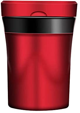 Collic Auto -Aschenbecher Abnehmbar, Keramikwagen -Aschenbecher Mit Deckel, Blaues Led -Licht Und Abnehmbare Hellere Sonnenenergie Und Usb -Dual -Lade -Windschutz (Blau), Einfach Zu Reinigen/Rot