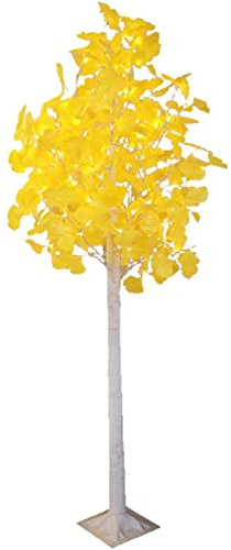OLOTU Pole Lamp Standing Lamp Golden Ginkgo Tree Glitter Twig Tree LED Warm Light Sequins Branch 1.8ft Tall for Christmas Wedding Party Holiday Minimalist