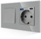 JIMEIDA Lichtschalter mit USB Steckdose Grau, USB A und Typ C Port max.3.1A,1 Fach 1 Weg mit Glas Platte, Modernem Kristall Wippschalter Wandschalter,10 Amp, 250 V