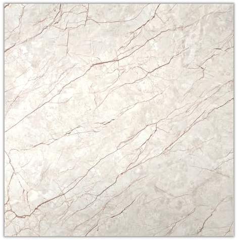 1.8m² 5 Stück SPC/Carbonat Platten Wandpaneele Deckenpaneele Wandverkleidung Fliesen Keramik Imitat Bad Küche glänzend 60x60cm (Beige) PUV2