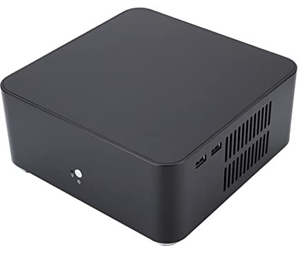 Mini ITX Computer Case, Unique Small Gaming PC Case, Mini PC Computer Case, Aluminum Alloy HTPC Case(Black)