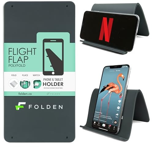 Folden Flugzeug-Telefonhalter, faltbarer Handy-Ständer, Schreibtisch, flexibler Tablet- und Handyhalter für Bett, Schreibtisch, Büro, Laufband, Handyzubehör, Flugzeug-Reiseutensilien (Silikon)