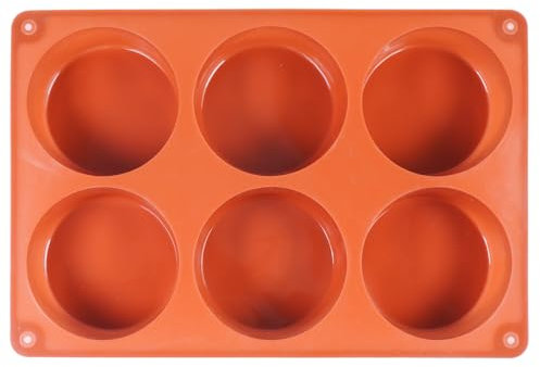 Holzsammlung Runde Silikon-Kuchenform, 1 Packungen 6 Mulden, 7,8 cm, runde Zylinderform für Cupcakes, Handgefertigte Seifenformen, Muffins, Kuchen, Käsekuchen, Brownie, Schokoladenabdeckung (A)