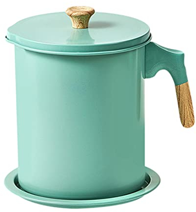 1,4 L Colador de Acero Inoxidable para Grasa de Tocino, Recipiente Grasa Tocino Acero Inoxidable con Colador Malla Lata Aceite Cocina para Aceite Cocina Usado, Grasa y Aceite para Freír