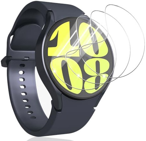 Bekiikoo Protector para Samsung Galaxy Watch 6 44mm [3 Piezas], TPU flexible de protección completa, HD Antiarañazos, libre de burbujas Protector de Pantalla para Galaxy Watch 6 44mm
