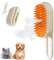 Katzenbürste mit Dampf, 3-In-1 Cat Steamy Brush,Katzenbürste Dampfende Katzenspray Massagekamm Katzenbürste mit Wasser Katzen Dampfbürste Pflegebürste für Katzen und Hunde zur Haarentfernung