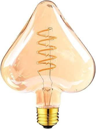 LEDSone Vintage Edison LED Light Bulb 4W, E27 Screw Bulb Retro Old Fashioned LED Filament Glass Antique Lamp Makes Beautiful Design (Pack 1 - Heart Shape)