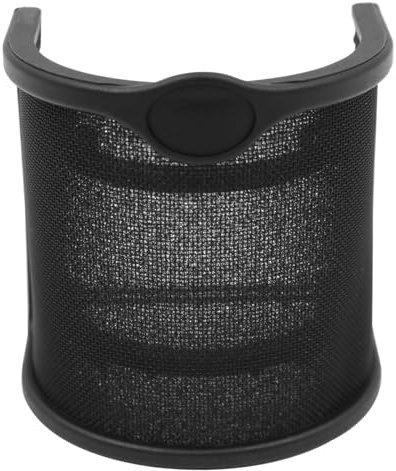 ANCLLO Mikrofon-Popfilter, Mikrofonabdeckung aus Metallgeflecht und Schaumstoffschicht, Handmikrofon-Windschutzscheibe, Windschutzhalterung für Gesangsaufnahmen, Schwarz