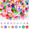 LYTIVAGEN 300 Stück Blumen Tonperlen Blumen Perlen zum Auffädeln Blumen Alphabet Bastelperlen Acryl Alphabetperlen Buchstabenperlen Bunte Blumen Buchstaben Schmuckperlen für Schmuck, Handwerk