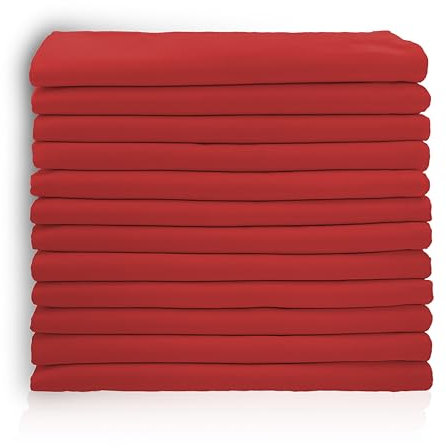 Sweet Needle Stoffservietten, 12 Stück stark saugfähig für verschüttete Flüssigkeiten, waschbar, knitterfrei, wiederverwendbar. Für alltägliche Mahlzeiten, besondere Anlässe und Veranstaltungen, Rot