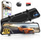 WiFi 4K Rückfahrkamera Spiegel 12 Zoll Spiegel Dashcam Auto Kamera mit 64GB Karte, Digitaler Rückspiegel Kamera mit WDR Nachtsicht Einparkhilfe Schleifenaufzeichnung G-Sensor