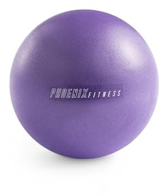 Phoenix Fitness 23cm Soft Pilates Ball - 9 Inch Anti Burst Exercise Ball for Yoga, Barre & Pilates - Small Gym Ball for Core Training & Physical Therapy - Grey, Blue, Turquoise, or Purple