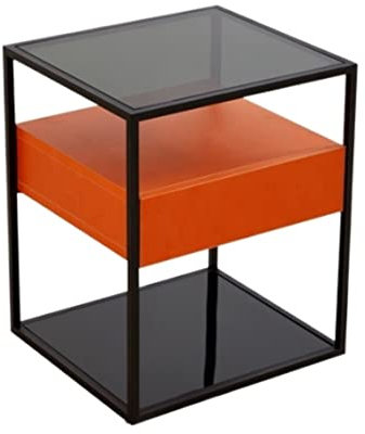 WUTIANBAO Nachttisch Nachtschrank Moderner Nachttisch, Spind, Nachttisch, Minimalistisches Wohnzimmer, Schublade, Nachttisch, Schlafzimmer Nachtkästchen Wohnzimmer(Orange)