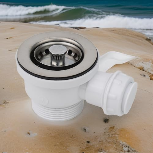 HEBEOT Kitchen Sink Basket Strainer Waste, Stainless Steel Sink Strainer Drain Strainer For Kitchen Sinks For Sink Opening 47-52mm
