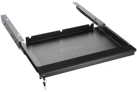 CAVO Laptop Schreibtischschublade abschließbar 580 x 446 x 55 mm | schwarz Notebook Schreibtischschubfach für den Unterbau von SOTECH