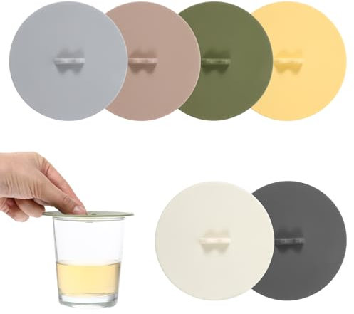 6Pcs Silicone Lids, 10CM Silicone Cup Covers Reusable Mug Covers Anti-dust Drink Glass Cup Lids for Mugs Tea Cups Coffee Cup (6 Colors)