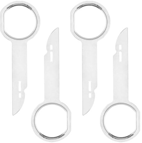 4 Piece Car Radio Removal Tool Kit, Din Release Keys with Easy Grip Handles, 6000cd 6-Disc Head Unit, Double Din Installation/Extraction Tools