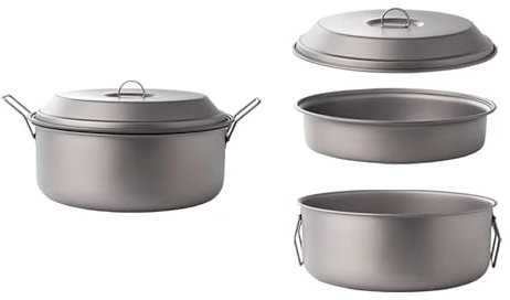LMXRYPD Olla de Titanio, Ollas Multifuncionales para Acampar, Olla Ultraligera para Sopa, Utensilios de Cocina para Acampar al Aire Libre, para Mochileros