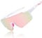 Sportbrille Schnelle Brille Rave Polarisierte Sonnenbrille Herren Fahrradbrille Damen UV400 Schutzbrille für Outdooraktivitäten Wie Radfahren Ski Fischen Laufen(Rosa)