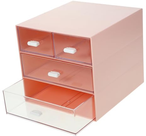 Housoutil Transparente Kunststoff Aufbewahrungsbox Für Den Schreibtisch Behälter Durchsichtige Schublade Schreibtisch Organizer Aufbewahrungs Organizer Home Office Schreibwaren