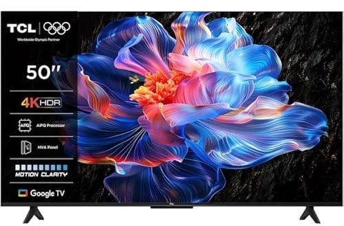 TCL Téléviseur intelligent P6K LED 4K UHD HDR de 50 | Google TV, 60 Hz, HDR 10, processeur AiPQ, Dolby Audio, MEMC, HDMI 2.1, Bluetooth 5.2, WiFi 5, design sans cadre (50P6K - modèle 2025)