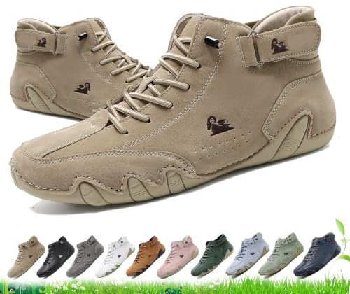 Chaussures orthopédiques imperméables et respirantes Vogldeck for hommes et femmes – Chaussures de pieds nus faites à la main, légères et décontractées, idéales for la randonnée(Kaki,44 EU)