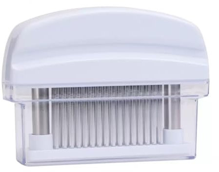 Happy Fox | Meat Tenderizer Needle，48 pin Stainless Steel Sharp Blade, Used for Professional Kitchen Tender Meat Tools (White)