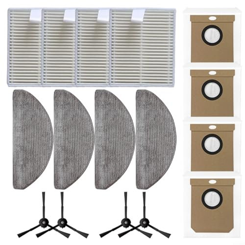 ZYNCUE Parti di ricambio per aspirapolvere Hoover HG4 per robot aspirapolvere Hydro Pro, 4 filtri HEPA, 4 panni mocio, 4 sacchetti per la polvere, 4 spazzole laterali