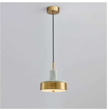 YCWZKJ Marble Northern Europe Pendant Light - Metal Brass Hanging Lamp with High Temperature Paint. Hand Grinding Drop Lamp Compatible with V-intage Loft Living Room. 1 Chandelier (Color : White) ，C