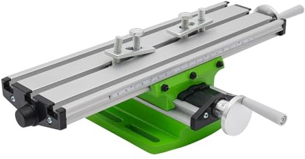 Milling Machine Worktable 12.2x3.5 Inch Aluminum Cross Slide Table with 0.05mm Precision Scale & Dual Handwheels, 2 Axis Cross Slide Compound Bench Drill for Hobbyist Machining | Aluminium Alloy Structure, XY Axis Adjustment, 0.05mm Scale Control, Mini Drill Press Accessory, Precision Machining Tool