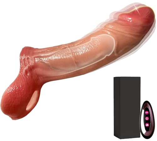 Vibradora Fundas Pene con Anillo Testicular Alargador (Color de piel)