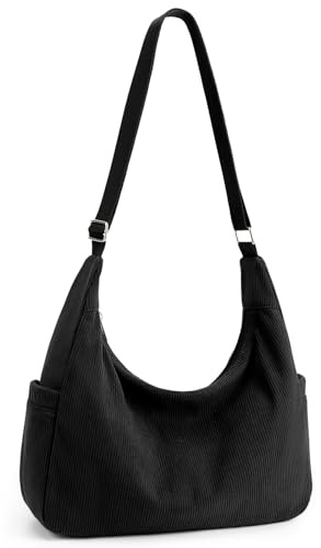 Cord Handtasche Damen,Wasserdicht Umhängetasche Damen mit Reißverschluss | Tasche für Damen Bauchtasche Damen Schultertasche für Arbeit Büro Reise Einkauf
