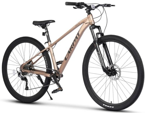 PVY Mountain bike 29 pollici Hardtail uomo (175-190 cm), 1x9 marce, cambio a catena Altus, freni a disco idraulici, telaio in alluminio, All Terrain MTB, marrone