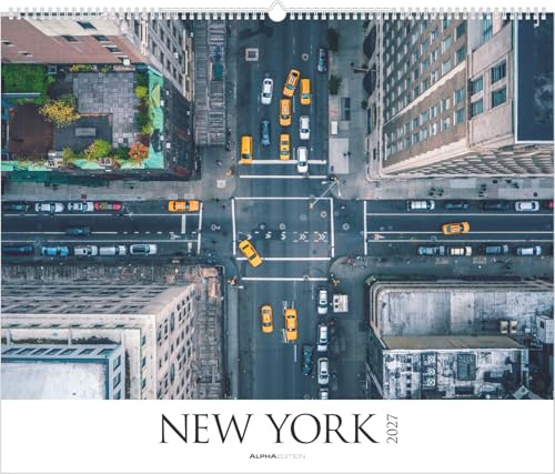 New York 2027: Wandkalender 60x50 cm mit New York Stadtansichten und Skyline-Fotografien, sprachneutralem Kalendarium und Spiralbindung