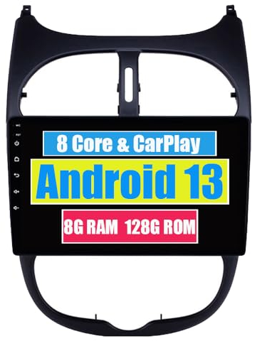 RoverOne für Peugeot 206 Autoradio mit Android GPS Navigation Stereo Multimedia Touchscreen Bluetooth WiFi USB Mirror Link