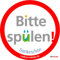 immi 4x Bitte spülen, WC/Pissoir/Urinal Saubere Toilette Aufkleber, 95mmØ