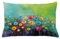 ABAKUHAUS Blumen Kissenbezug, Bunter Löwenzahn, Wasser und Schmutz resistent Waschbar Beidseitiger Druck mit Reißverschluß, 65 x 40 cm, Grün Gelb Blau