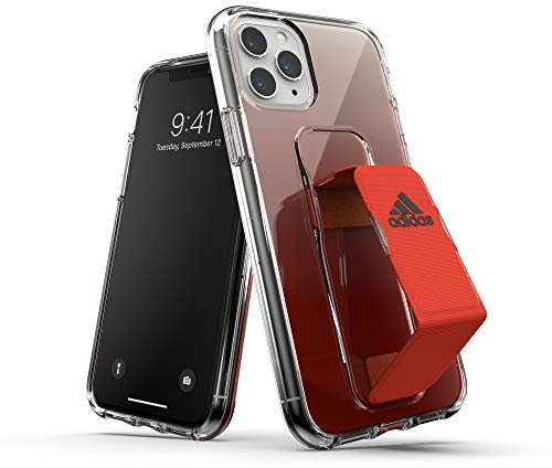 adidas Sports Designed for iPhone 11 Pro Clear Case with Grip Stand - Solar Red