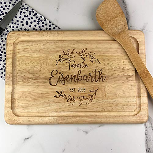 eBuyGB Personalised German Breakfast Board, Wooden Cutting Board, Personalisiertes Frühstücksbrettchen Holz, Sandwich Plate for Frühstück, Abendbrot and Brotzeit